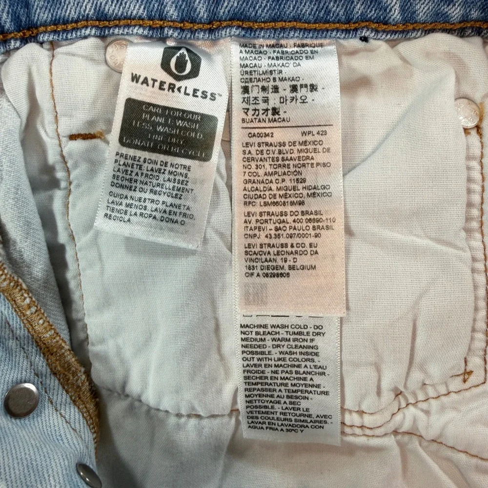 Levi's 501 Two-Tone Denim Shorts Women's 27 Blue White Button Fly